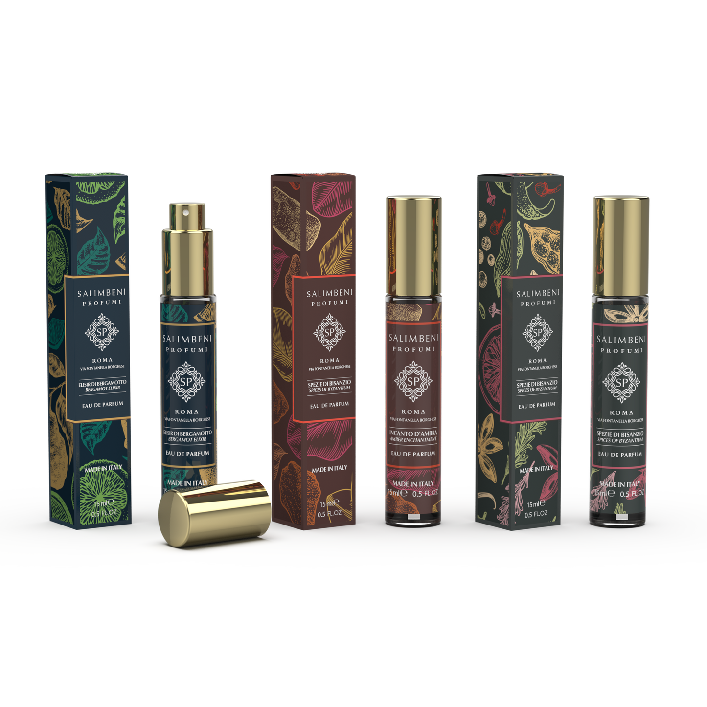 Travel Perfume Set 45 ml: 3 travel perfumes (Bergamot Elixir + Spices of Byzantium + Amber Enchantment)