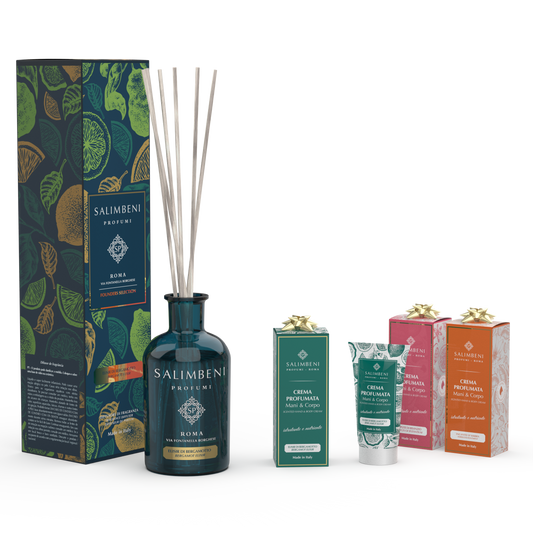 250 ml Stick Diffuser of Your Choice + 3 x 50 ml Scented Creams as a FREE TRIAL (50 ml Bergamot Elixir + 50 ml Amber Enchantment + 50 ml Spices of Byzantium