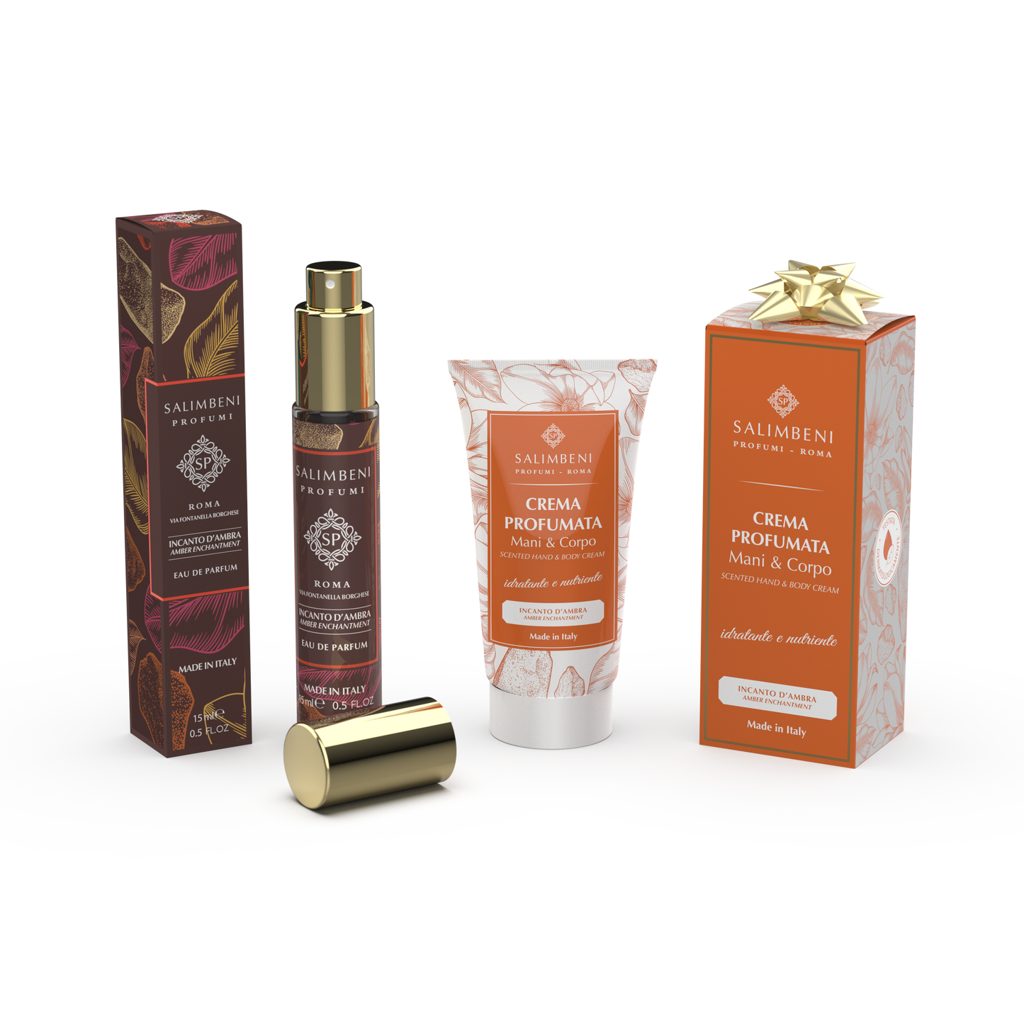 Travel Perfume Set: 15 ml Eau de Parfum of your choice + 50 ml Scented cream to try FREE