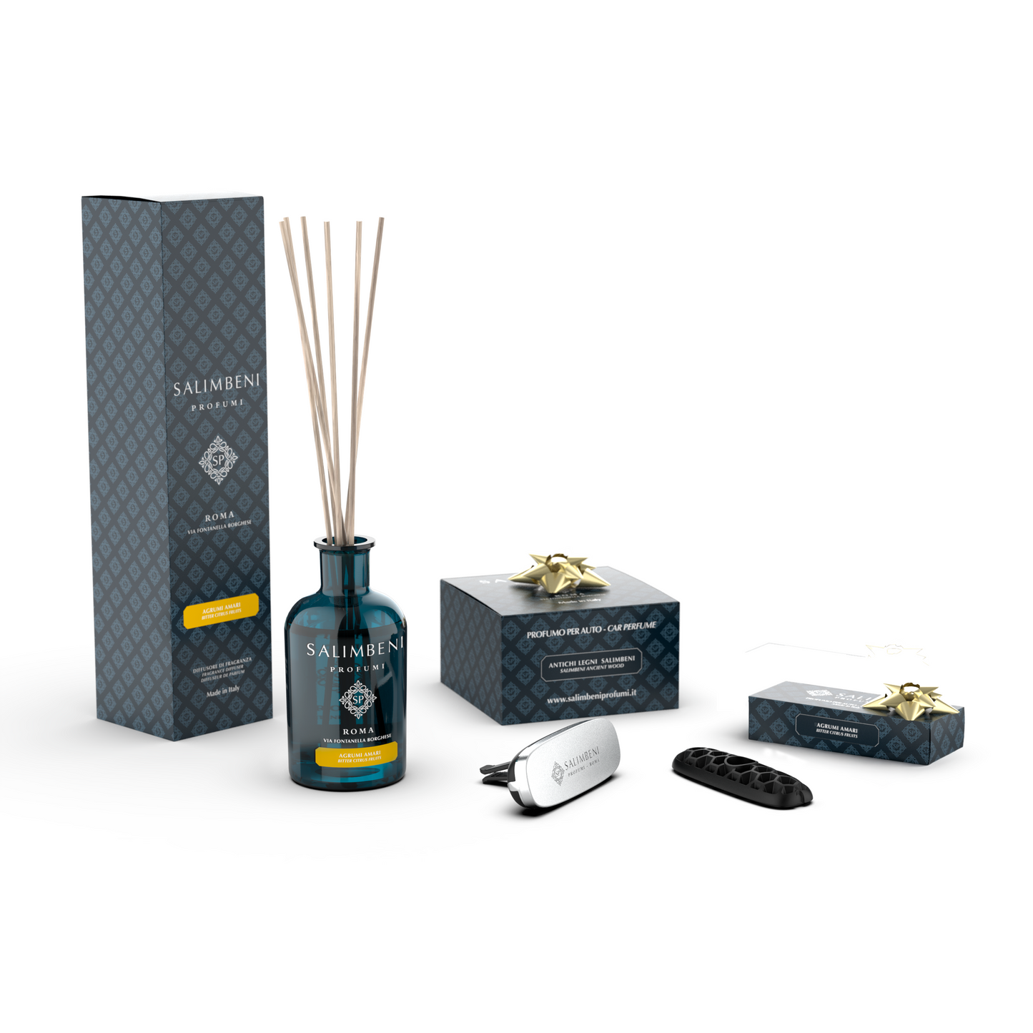 100 ml Stick Diffuser (FRAGRANCE OF YOUR CHOUICE) +  Car Perfume Chrome Salimbeni Ancient Wood for FREE + 1 Car Refill (WITH THE SAME FRAGRANCE AS THE DIFFUSER) for FREE