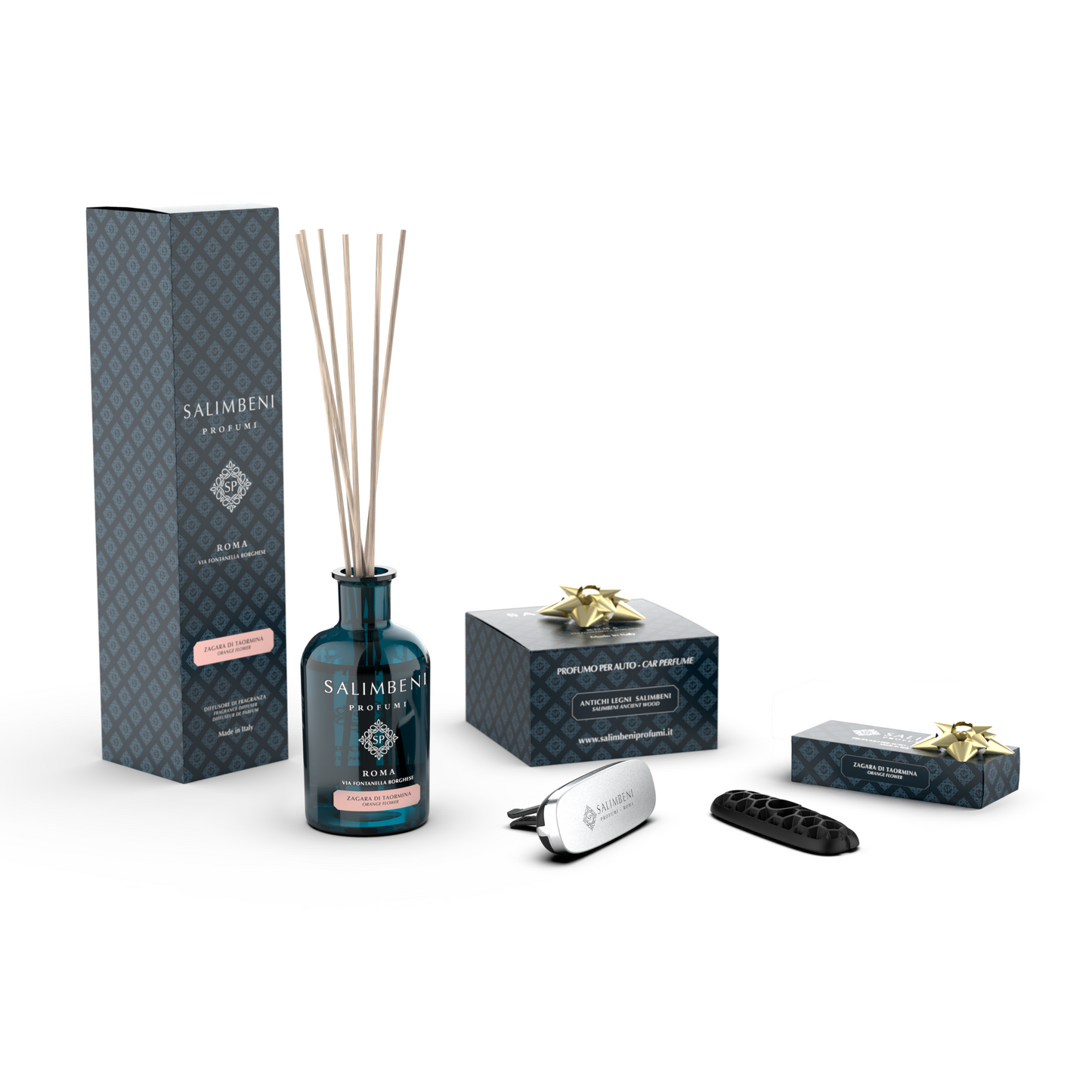100 ml Stick Diffuser (FRAGRANCE OF YOUR CHOUICE) +  Car Perfume Chrome Salimbeni Ancient Wood for FREE + 1 Car Refill (WITH THE SAME FRAGRANCE AS THE DIFFUSER) for FREE