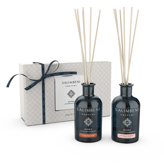 GIFT PACK - TWO HOME FRAGRANCES (250 ML SALIMBENI ANCIENT WOOD + 250 ML ORANGE FLOWER)
