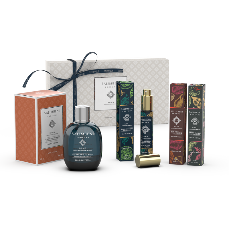 Gift pack of your choice: 100ml Cologne Intense +  Three 15ml Travel-Sized Eau de Parfum (Bergamot Elixir, Amber Enchantment, Spices of Byzantium)